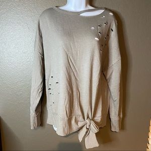 Abound distressed long sleeved top